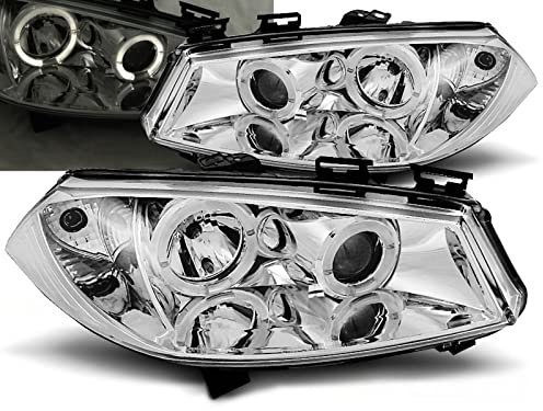 CR-Lights LED Angel Eyes Scheinwerfer Set in chrom für Renault Megane II 11.2002-12.2005