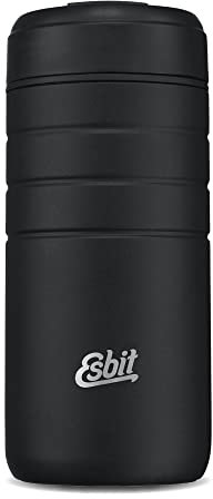 Esbit Thermobecher Majoris - Edelstahl Isolierbecher 450 ml in Schwarz - Klick-Verschluss - für heiße und kalte Getränke