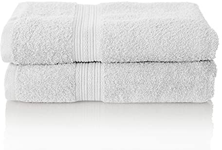 ALCLEAR Komfort frottéhandduk set absorberande av 100% ekologisk bomull, frottéserie i 6 färger och 5 storlekar, färg: vit, 2 x duschhanddukar 70 x 140 cm