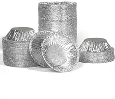 CHSYOO 200 bandeja redonda papel aluminio para Tarta de huevo, cucharones para hornear de aluminio, para muffin, Pastelería, tartaletas, magdalenas