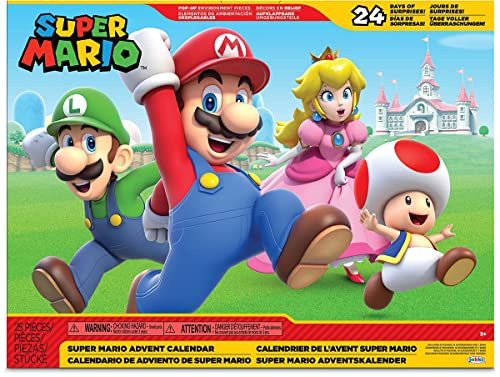 Nintendo Adventskalender Super Mario & Co. mit goldenen Mario & Bullet Bill, 12032, Mehrfarbig