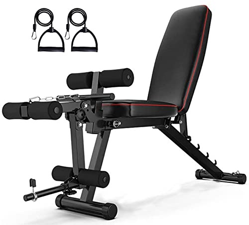 Banc de Musculation Abdominaux, Banc Incliné Décliné D'entraînement Banc Plat, Incliné Fitness Abdominaux Bras Dossier Réglable en 4 Positions Domicile Gym