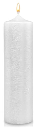 WikaKerzen Stumpenkerze-Rohling - Zum Basteln & Verzieren - DIY-Kerze selber machen - Taufe, Geburtstag, Hochzeit, Kommunion - Perlmutt - 25x7cm