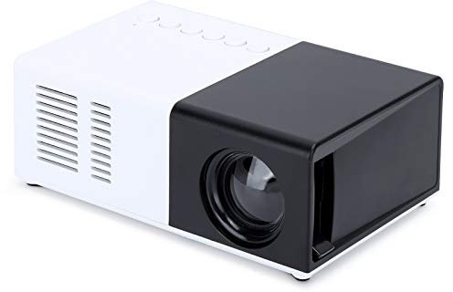 Proyector, proyector con Soporte de Cinta en Blanco y Negro, Mini Mini proyector portátil de Entretenimiento portátil para el hogar, máquina de proyección LED con Soporte y Control Remoto(ME)