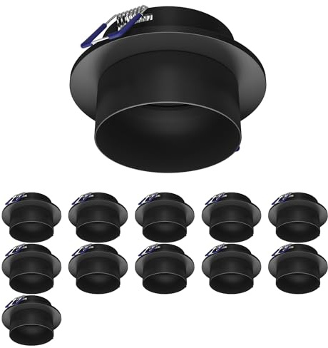 ledscom.de 12x Deckeneinbaurahmen KRON, rund, schwarz matt
