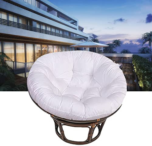 Papasansessel Kissen Papasan Wasserdicht Egg Chair Kissen,Polster für Papasansessel Ersatzpolster Papasan für Indoor Outdoor, Ohne Stuhl (White Ø170cm/66.9 in)