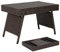 GOPLUS Mesa Baja Jardín Plegable de Ratán, Mesa Auxiliar con Estructura de Acero Resistente y Patas Ajustables, Mesa de Café sin Montaje Ahorra Espacio para Exterior Terraza Piscina, 60 x 40 x 40 cm