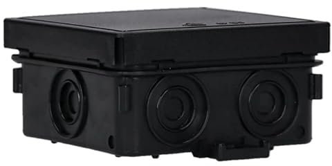 10 Stück Voxura Feuchtraum Aufputz-Verbindungsdose Abzweigdose Verteilerdose 75x75x37mm IP55 Abzweigkasten AP schwarz