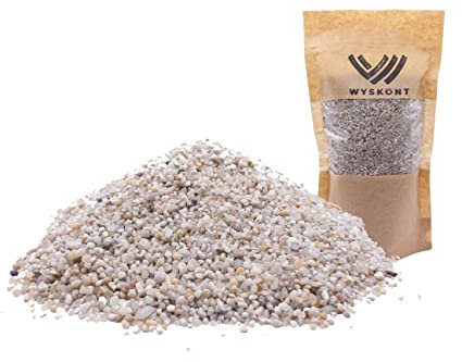 WYSKONT Aquarium Kies - Aquariumsand 1 kg - Aquarium Deko - Kieselsteine - Zierkies - Flusskies - Deko Sand - Kieselsteine Garten - Aquarium Bodengrund - Terrarium Sand - Aquariensand 1-3mm