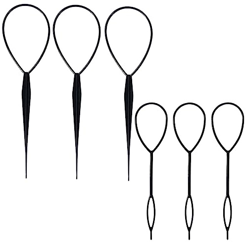 WeddHuis 6 Stück loop tool, Haar Schwanz Twister, Haargeflecht Werkzeug, Französisch Haar Twister, Schnell Spiral Flechten DIY Haar Styling Aid Werkzeug für Frauen, Mädchen