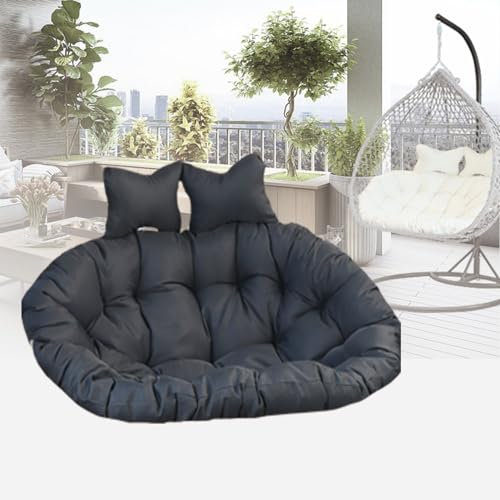 MIAOMI Hängesessel Kissen, Twin Sitzkissen Hängesessel 2 Personen, Ultra Dick Anti-Verformung Auflagen Polster für Schwingsessel, HäNgesessel Polsterauflage für Den Terrassengarten(Dark Gray)