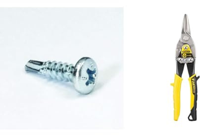 PLACO® - Lot 500 pièces vis auto perceuses 13mm – Placoplatre - E69140500, Gris & Stanley FATMAX Cisaille Aviation Tête Droite Acier Forgé Chromé Double Action de Pivot