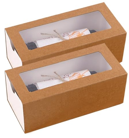 Allbusky 20PCS Roll Cake Boxes Carrier with Window, Drawer Shape Paper Treat Boxes Gift Boxes, Cookies Gift Baking Boxes for Birthday Wedding Christmas Pastries Brownies
