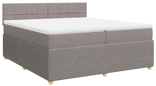 vidaXL Ramsäng med madrass taupe 200x200 cm tyg