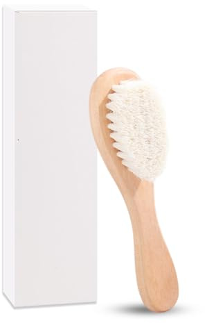 Brosse à cheveux pour bébé, brosse à cheveux en poils de chèvre pour bébé, brosse pour berceau, indispensable pour nouveau-né, peigne doux pour bébé, cadeaux pour nouveau-né