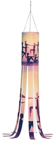 TTYDOKLA Calze a vento autunnali con stampa di gioco di ginnastica, da appendere all'aperto, calze a vento del Ringraziamento, manica a vento fantasma, per decorazioni esterne