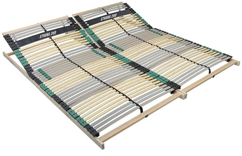 Sleepneo Extra Stabiler Premium Lattenrost 180x190, bis 200Kg belastbar, Kopfteil verstellbar, 42 Latten, 7 Zonen Lattenrost aus Buche und verstärkter Birke, Made in Germany