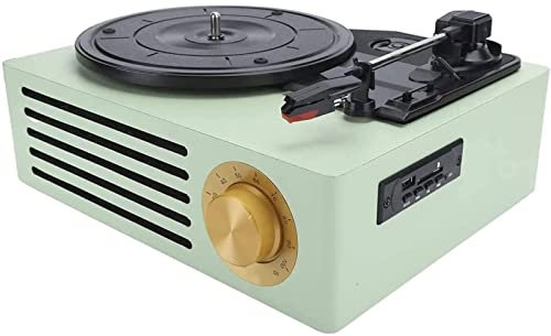 CASEGO Gramophone Belt Drive Turntable with Bluetooth Connection High Fidelity Wireless Vinyl Record Player Built-in Preamp 3-Speed Adjustable Counterweight