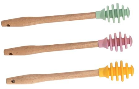 Ciieeo Silicone Honey Stirring Sticks Honey Dippers for for Serving Spoon Rods for Mixing Sticks