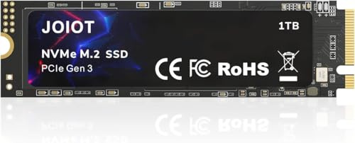 JOIOT NVMe SSD 1TB PCIe Gen3x4 M.2 2280 Interne Solid State Drive mit 3500 MB/s Lesen und 3200 MB/s Schreiben Hochgeschwindigkeits-SSD für Gaming Laptop PC Desktop Schwarz