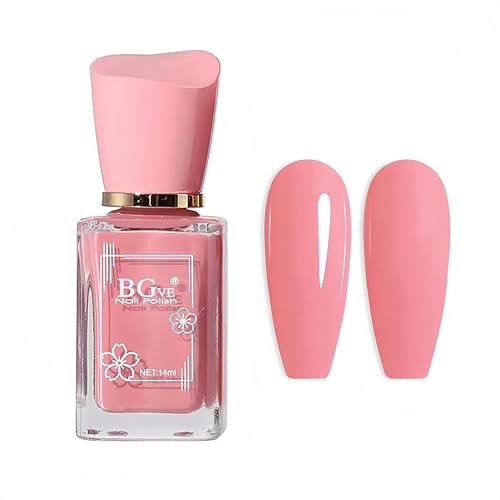 Pink Nail Varnish - Light Pink Nail Polish - Air Quick Dry Nail Polish - No Chip Long Lasting Nail Varnish - High Glossy Pastel Nail Art Polish For Women Manicure Decoration DIY