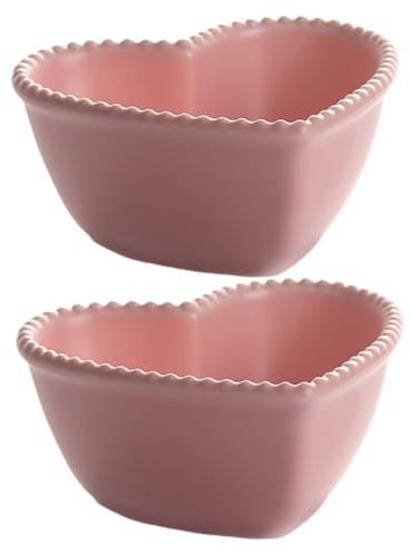 Alipis 2Pcs Creative Heart-Shaped Fruit Salad Bowls for Baking and Desserts Household Kitchen Snack and Pudding Bowls Smooth Surface for Easy Cleaning and Multi-use Cooking