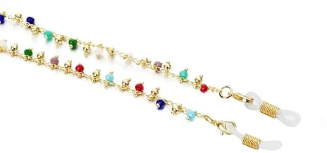 CHENWEIHAI Brillenkette Bunte Anhänger Brillen Kette Sonnenbrillen Und Lesebrillen Golden