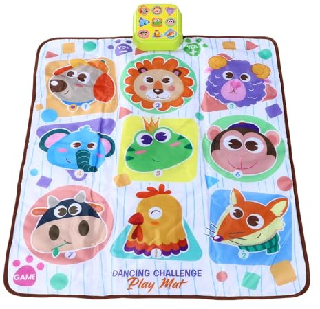 OPPWONG Dansmatta för Barn Light Up Dance Pad, Lekmatta för Musiktangentbord 32,28 X 25,59 Tum Elektronisk Musikleksak med Halkfri Botten för Pojkar och Flickor 7+, Vattentät