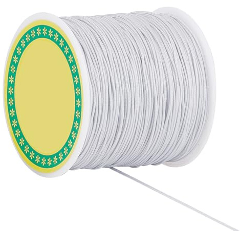 UNICRAFTALE Cirka 100 m/rulle 0,8 mm nylontråd kinesisk knutsnöre silvertråd pärltråd för gör-det-själv smycken armband hantverk tillverkning