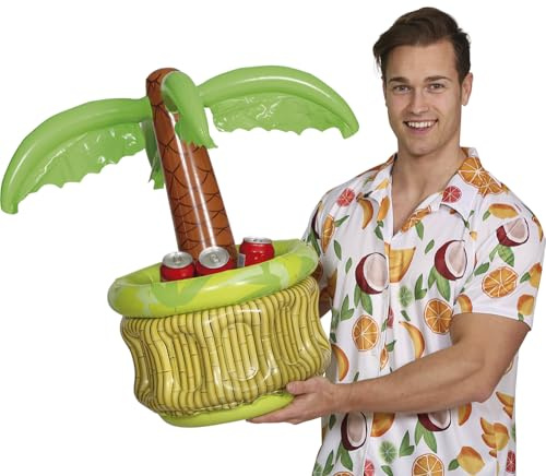 FIESTAS GUIRCA | Aufblasbarer Palmen Getränkekühler 65 cm – Palme Kühler für Sommerpartys, Festivals & Grillpartys – Tropischer Bierkühler Lustiges Partyzubehör für Strand und Pool Partys