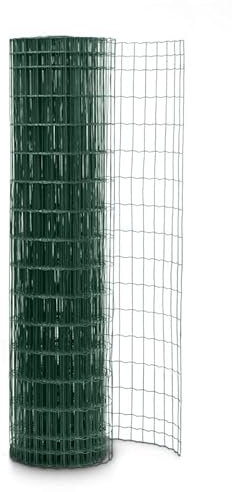 EASY CLOTURE Grillage soudé en Rouleau H1m80 x L25m Fil 2.5mm Maille 100x50 mm Vert