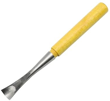 1 cincel de tallado redondo profundo mango de madera dura cinceles de tallado de vástago redondo para hacer grabado forjado a mano cuchillo herramientas de carpintería (25 mm x 240 mm)