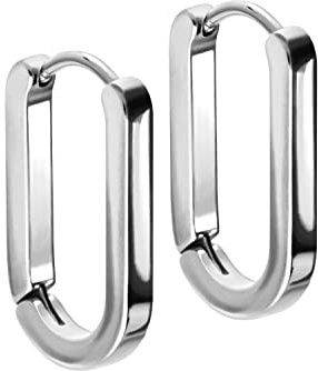 FILANGO 1 Paar Chirurgenstahl Creolen OVAL Ohrring Ohrclicker Ohr Schmuck Farbauswahl
