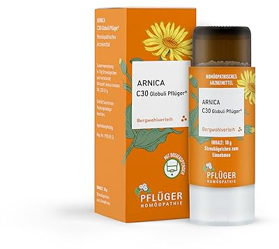 Globuli Pflüger Arnica C30 im Globulispender, Bergwohlverleih, 10 g | Einzigartiger Globulispender, sehr gut verträglich, für die ganze Familie, homöopathisches Arzneimittel