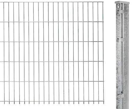 Alberts 644536 Doppelstabmattenzaun als Zaun-Komplettset | verschiedene Längen und Höhen | feuerverzinkt | Höhe 83 cm | Länge 2,5 m