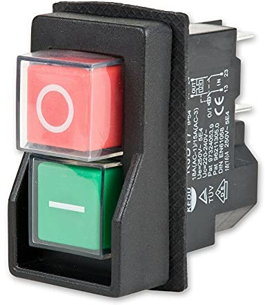 KJD17 Elektromagnetischer Schalter, AC250V 16A Wasserdichter Druckknopf Magnetisch Sicherheit, Sicherheitsschalter, Druckknopfschalter, Magnetischer Starter Power Tool (5 PIN)