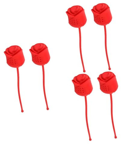 BESTonZON 6stücke Silikon Teesieb Rosenblüten-design Kreativer Teefilter Für Losen Tee Kräutertee Und Blumentee Für Teetassen Und Teekannen