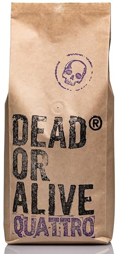 DEAD OR ALIVE Kaffeebohnen Crema für Vollautomat - Quattro “Special Edition” 1kg - Robusta und Arabica Mischung - Starker Italienischer Manufaktur Kaffee - Ganze Bohnen (1, 1kg)