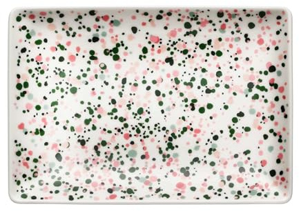 Iittala Oiva Toikka Collection Helle A5-Teller aus Vitroporzellan, in der Farbe Rosa-Grün, Größe: 14,6x29,9x2,2cm, 1070620