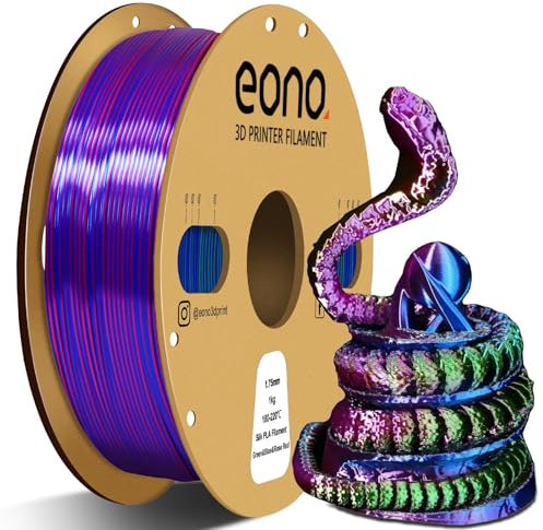 EONO Mehrfarbige Filament Silk PLA Dreifarbiges PLA Filament 1,75 mm 1kg (2,2 lbs) für 3D Drucker Coextrusions Tri-color PLA Filament Mehrfarbiges PLA, Silk PLA Rot/Blau/Grün