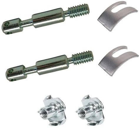 cyclingcolors 2X Bett Schrauben M6 x 50mm + 2X Segmentteil + 2X einschlagmutter möbelverbinder bettverbinder möbel korpusverbinder halbmondmuttern