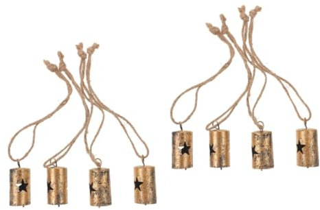 Ciieeo 8 STK Vintage Kuhglocke aus Metall Christbaum anhänger Tannenbaum anhänger Windspiele kleine Glocken zum Basteln Armband-Anhänger mischen die Klingel Basteluhr Geometrie Zubehör