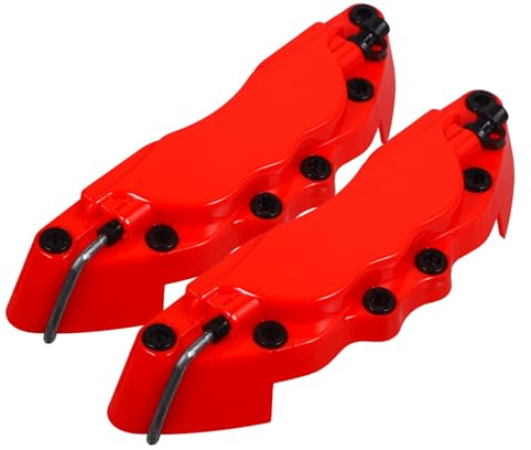 BELLIFFY Car Brake Caliper Covers in Red Abs Material Sturdy and Easy Installation Features Stylish Wheel Hub Disc Brake Covers for Vehicle Aesthetic and Protection