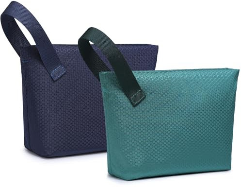 HYZUO Kabeltaschen Elektronik Tech Zubehör Organizer Tasche für Ladegerät, Festplatte, Maus, Kabel, USB Hub, Power Bank, USB Stick, Gadget, Reisetasche Tragbare Tragetasche, Navy Blau+Dunkelgrün