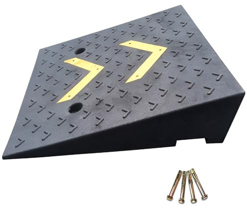 Rollstuhl-Rampe, Gummi-Bordstein-Rampen, Schwellen-Rampe, tragbare leichte Rampen for Einfahrt Auto Motorrad(100x25x8cm)