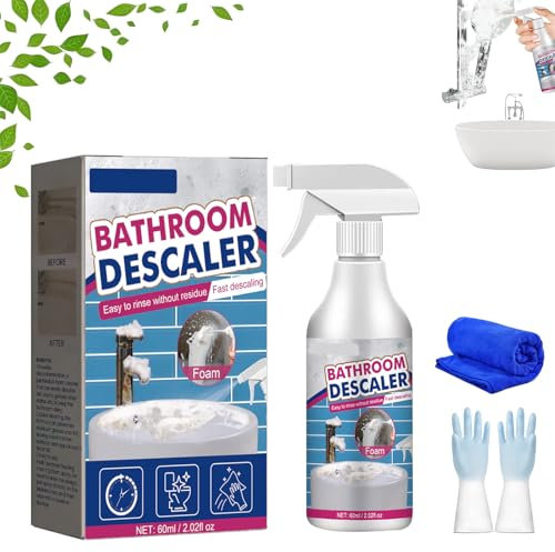 Espuma descalcificadora de baño, descalcificador de baño, limpiador descalcificador de baño, limpiador de espuma descalcificador de baño, spray descalcificador de baño, limpiador de manchas difíciles,