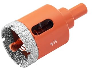 Meccion Diamond Hole Saw 35mm with Pilot Guide Bit, Professionals Brazed Diamond Drill Bit Hole Cutter for Tile, Porcelain, Glass, Ceramic, Marble