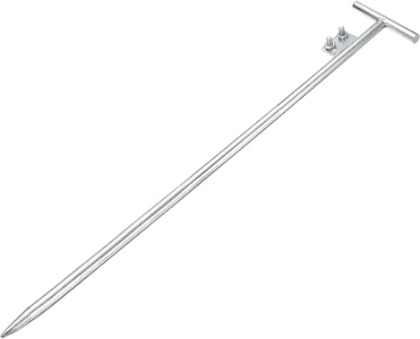 sourcing map 0.6 Ground Rod Hot Galvanized Grounding Pin 3.3ft T-Shape Welding Plate Grounding Stake for Antenna Satellite Dish Electric Fence