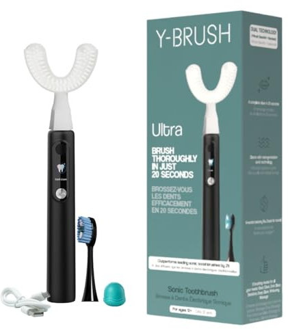 New 2025 Y-Brush Ultra - Brosse à dents électrique Sonique Automatique, blanchiment - Batterie 6 mois - 6 modes - élimination avancée de la plaque - Adulte