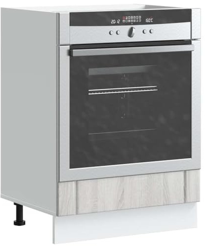 Myheimly Küchenschrank Küchenzeile,Küchenmöbel Einbauküche Schrank,Holzwerkstoff Schrank,Grau Sonoma,Herdumbauschrank 60 cm,60 x 46 x 81.5 cm